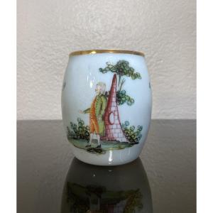 Opaline Glass Milk Cup With Enamel, Germany, 18th Century