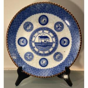 White And Blue Porcelain Dish From Arita, Japan, Late 18th/early 19th Century