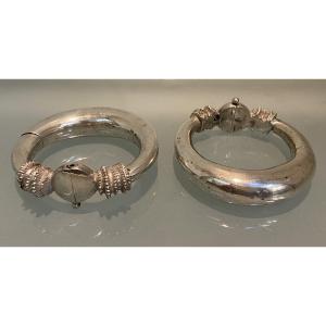 Pair Of Silver Anklets, Rajasthan, 19th Century