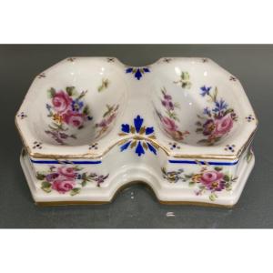 Double Sèvres Porcelain Salt Cellar, Late 18th Century