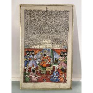Persian Illustration, Ink And Gouache, Iran, Kadjar Period