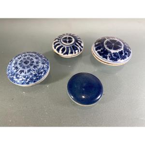 4 Porcelain Wax Boxes, Vietnam, 19th Century