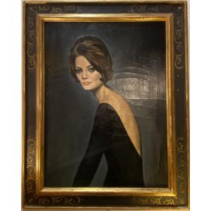 Oil On Canvas, Portrait Of A Dancer By Constantin Nepo, 1960s