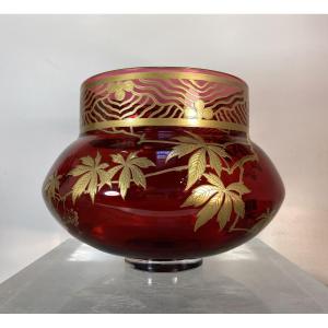 Japanese-style Baccarat Crystal Bowl, Late 19th Century