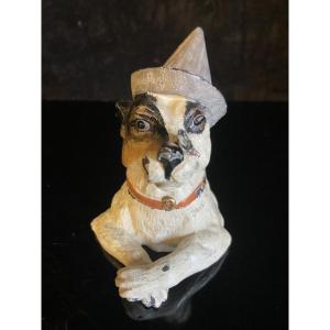 Jack Russell Fly Inkwell, Nuremberg Lead, Late 19th/early 20th Century