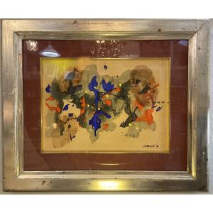 Abstract Gouache By Luigi Montanarini, Year 1978