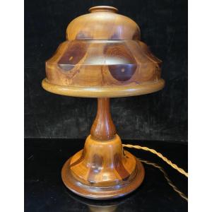 Small Night-light By Carlos Zipperer, Turned Wood, 1920s