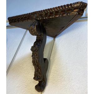 Carved Oak Corner Console Light, 18th Century