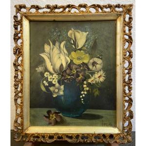 Oil On Cardboard, Small Still Life By Raghnild Sellèn, 1930/40s
