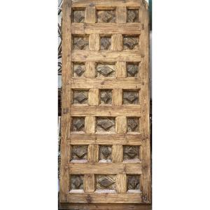 Spanish Door With Diamond-pointed Casings, Pine And Walnut, 18th Century