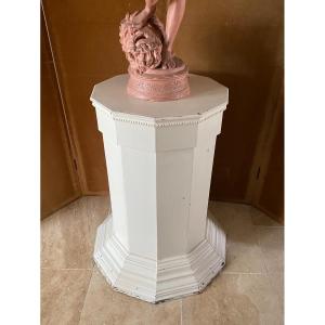 Large Bolster In Painted Wood, Period End XIX / Beginning XXth