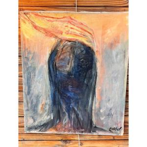 Oil On Canvas By Parsus "forgiveness" 1970