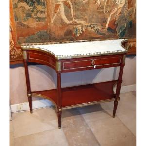 Console In Mahogany And Mahogany Veneer, Louis XVI Period
