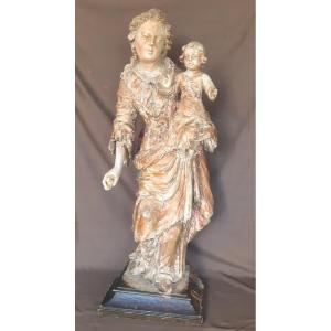 Large Virgin And Child From The Mid-17th Century