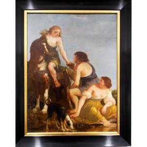 Oil On Panel Diana And The Nymphs