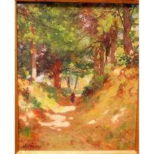 Oil On Cardboard By Albert Regagnon