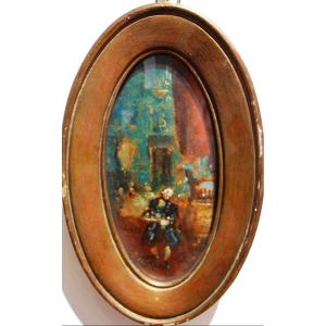 View In The Palace Italian Painting Signed Danieli