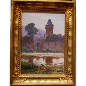 Hameau Au Bord d'Un Lac Les environs de Saint Chamand Corrèze Par Didier Pouget 1864-1959