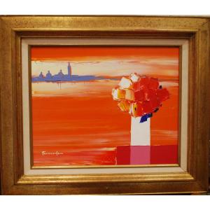 Oil On Canvas “souvenirs” By Guy Fontdeville