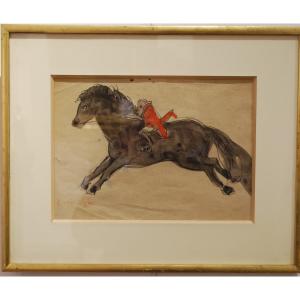 Circus Pony In Médrano By Edmond Heuzé Dated 1926