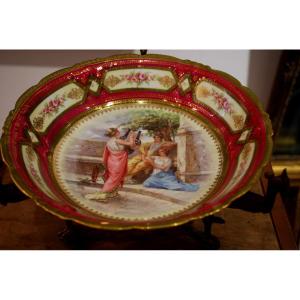 Porcelain Cup With Antique Scene Decorated With A Musician Playing The Lyre