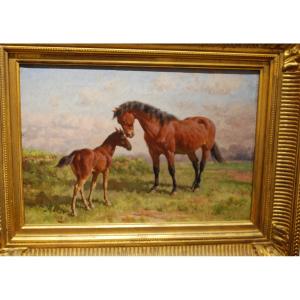 Mare And Her Foal By William Baird