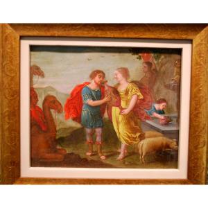 17th-century Oil Painting On Copper, "ulysses And Circe"