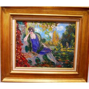 Young Woman In A Park