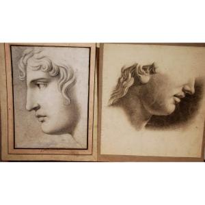 Pair Of Drawings Beginning Nineteen Century