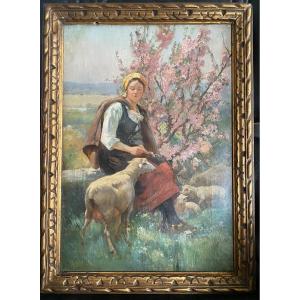 The Shepherdess By émile-charles Dameron