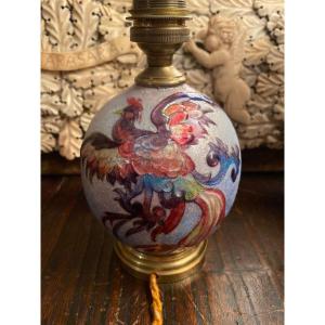 Lamp Base, In Enamel By Fauré, Limoges