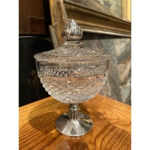 Crystal And Sterling Silver Bowl, 20th Century, Usa