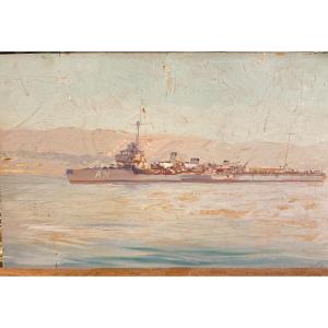 Destroyer , Gouache , Navy