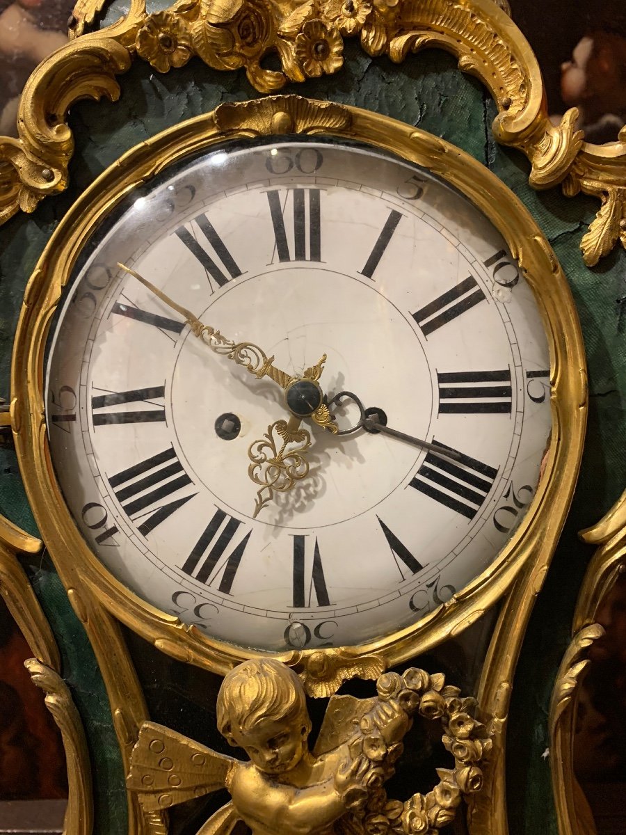 Orologio da mantello Luigi XV in bronzo dorato, Parigi, 1750  -photo-3