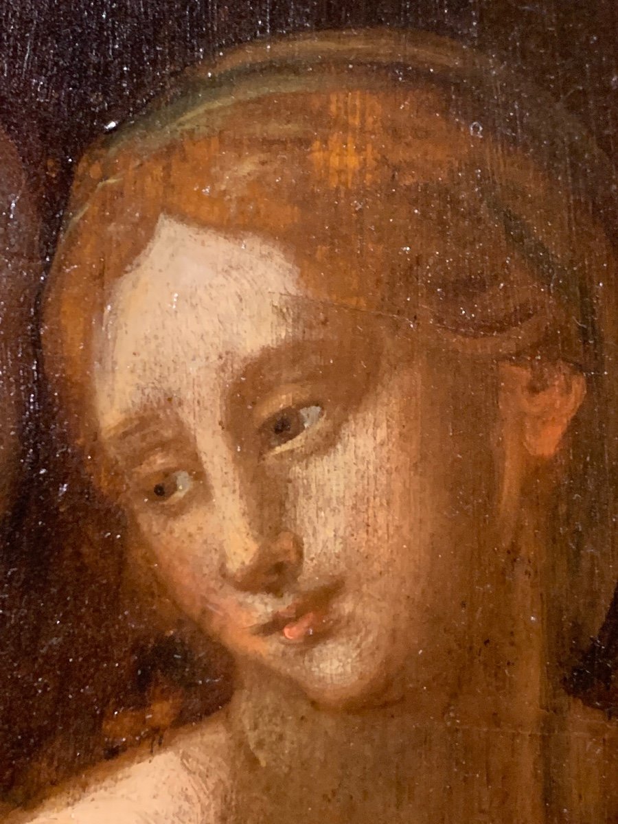 La Sacra Famiglia, Olio su tavola di noce, Italia Fine del XVI secolo -photo-2