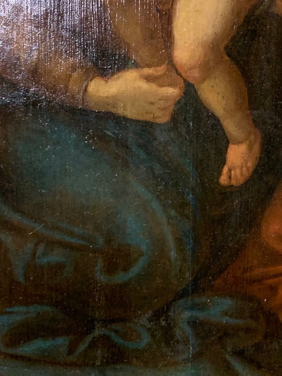 La Sacra Famiglia, Olio su tavola di noce, Italia Fine del XVI secolo -photo-4