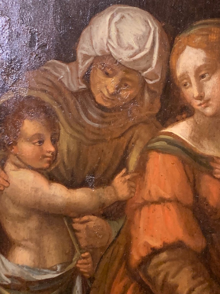 La Sacra Famiglia, Olio su tavola di noce, Italia Fine del XVI secolo -photo-1