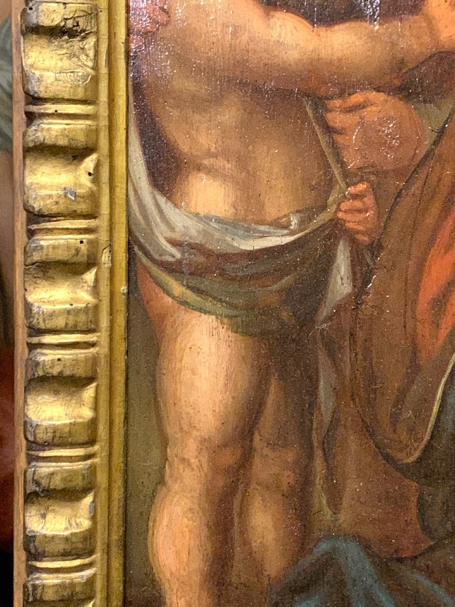 La Sacra Famiglia, Olio su tavola di noce, Italia Fine del XVI secolo -photo-3