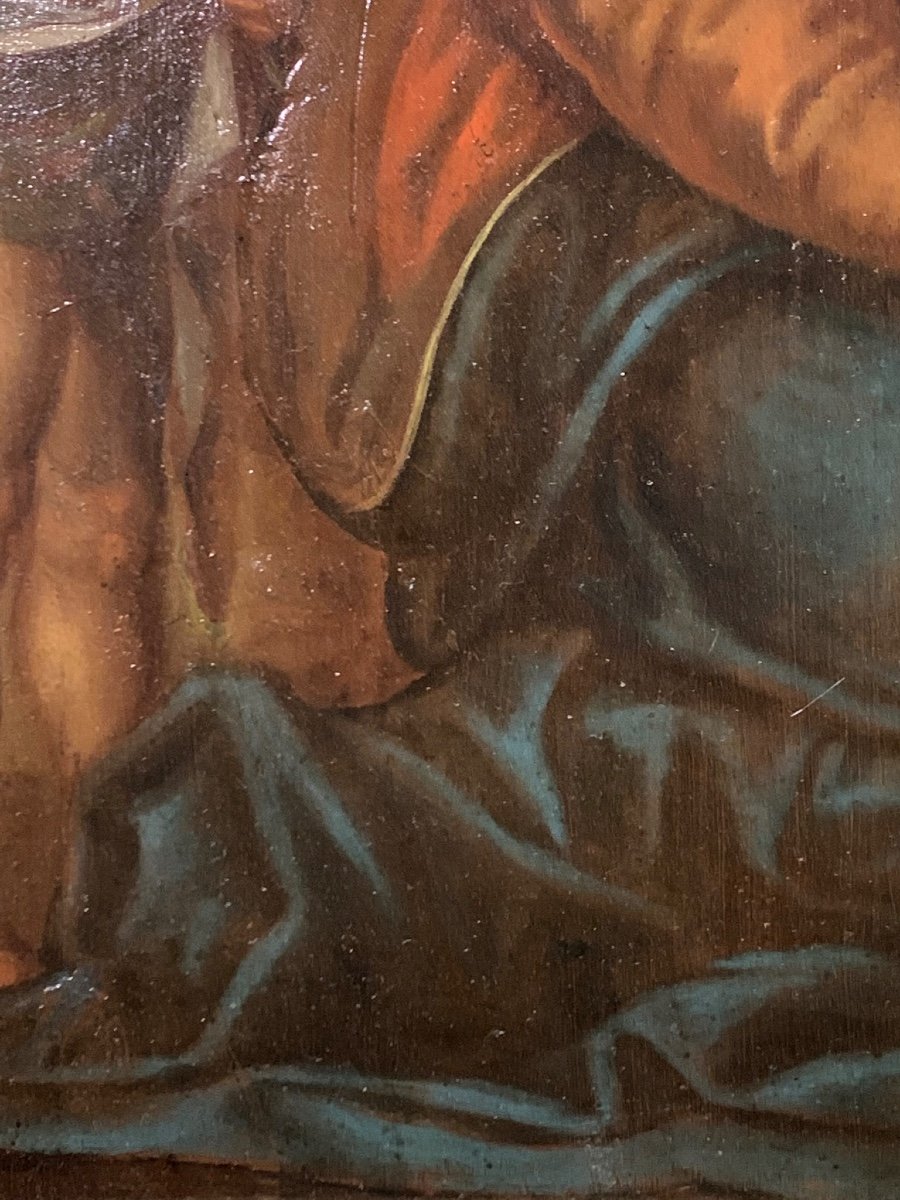 La Sacra Famiglia, Olio su tavola di noce, Italia Fine del XVI secolo -photo-4