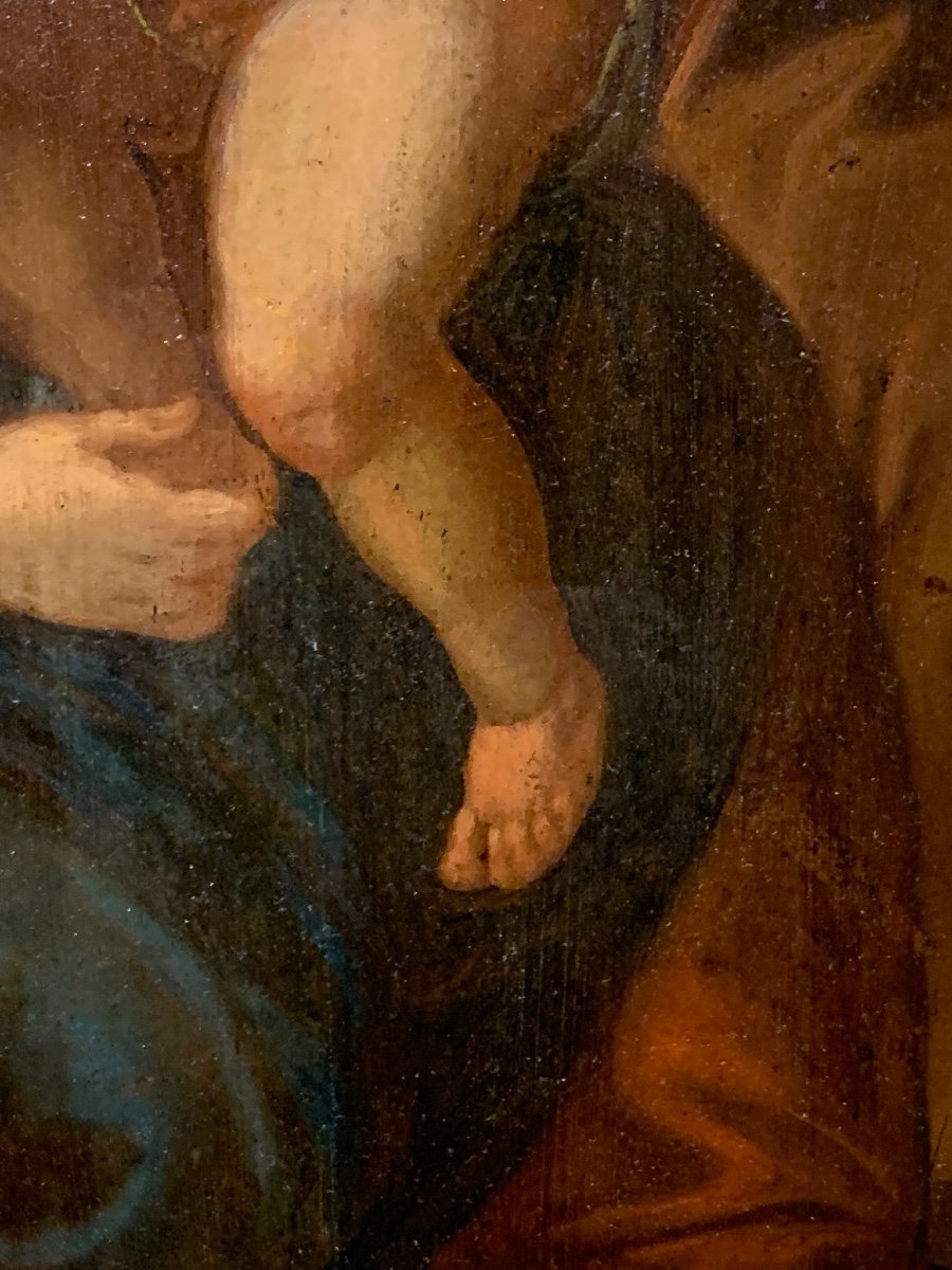 La Sacra Famiglia, Olio su tavola di noce, Italia Fine del XVI secolo -photo-5