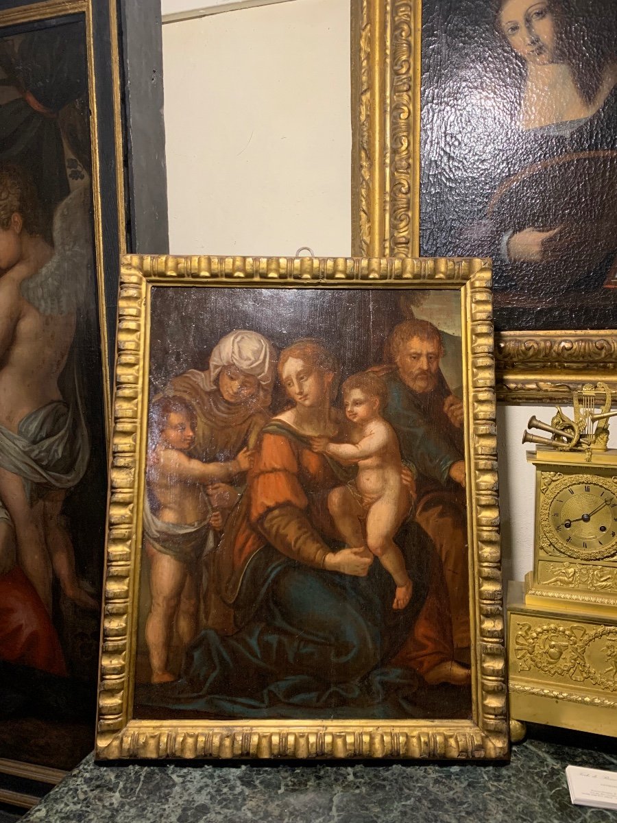La Sacra Famiglia, Olio su tavola di noce, Italia Fine del XVI secolo -photo-7