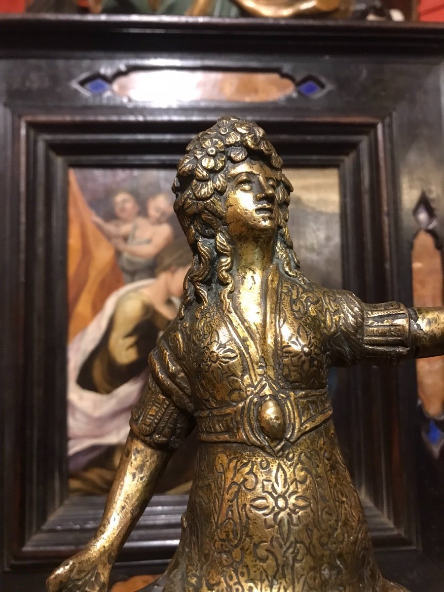 Fugura di paggio in bronzo-photo-3