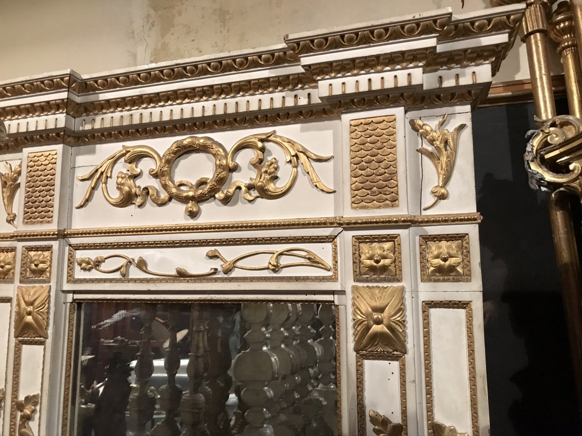 Console Et Miroir Laqués Et Dorés De La Fin Du XVIIIe Siècle. -photo-4
