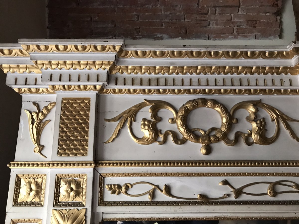 Console Et Miroir Laqués Et Dorés De La Fin Du XVIIIe Siècle. -photo-6