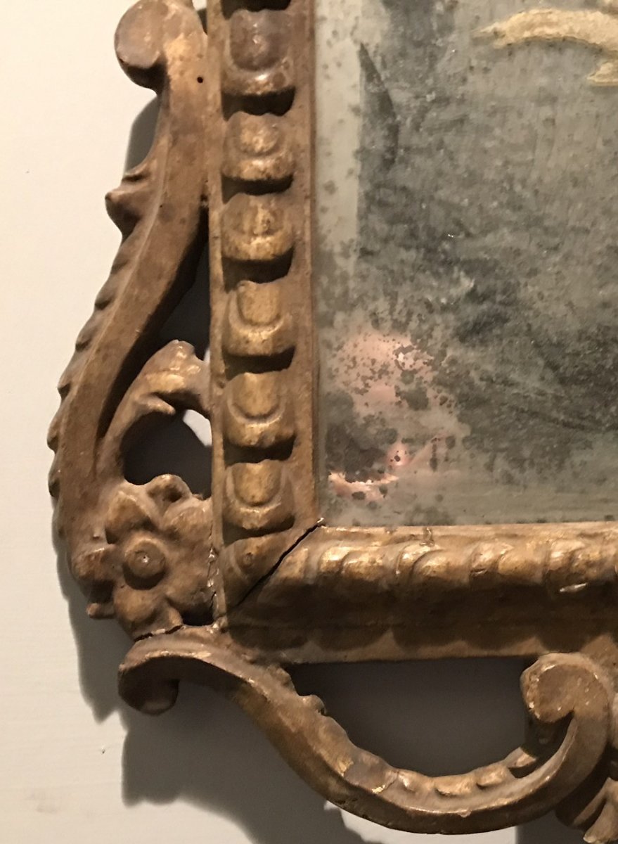 Petit Miroir Toscan Du XVIIIe Siècle. -photo-3