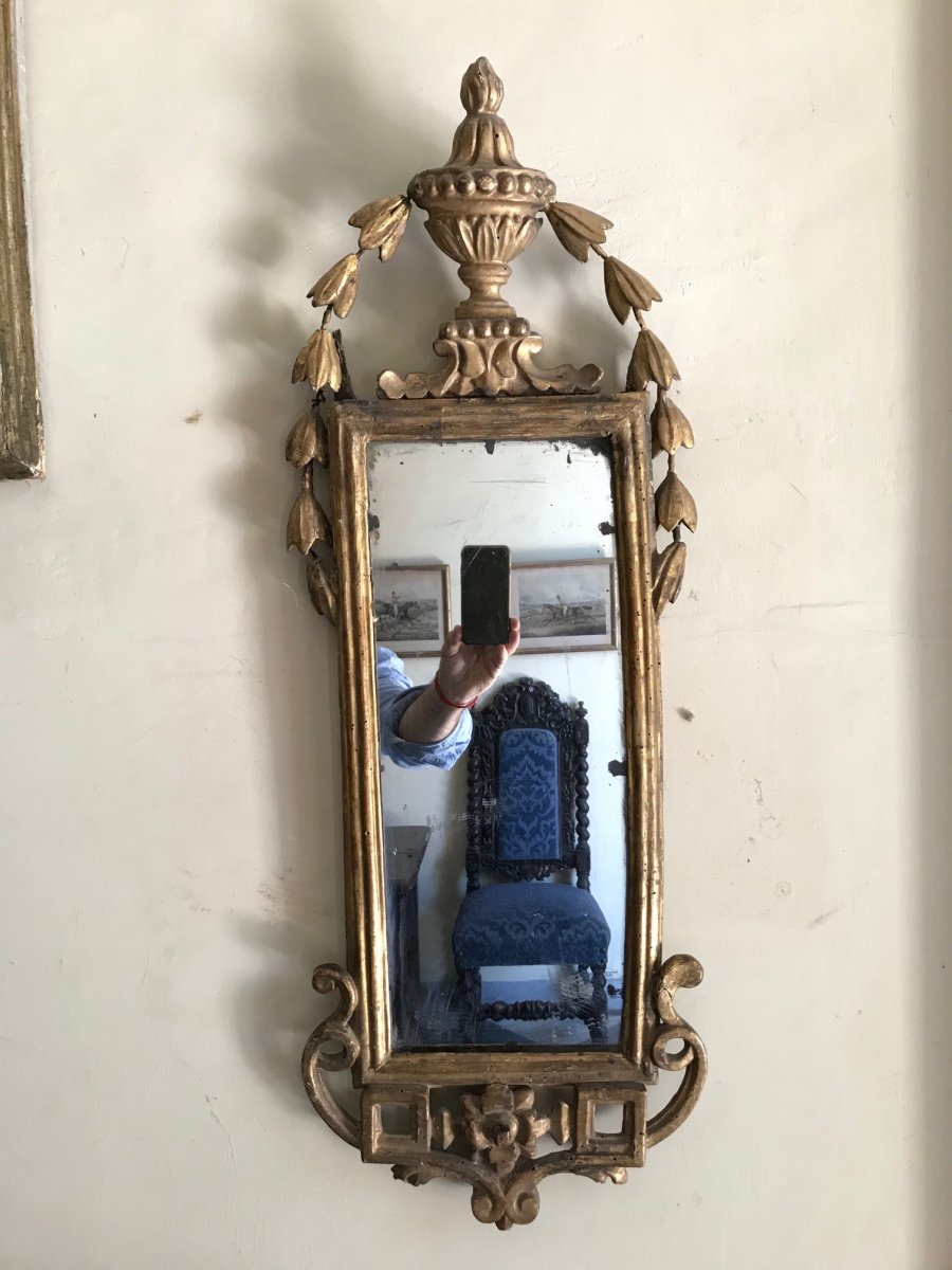 Petit Miroir Toscan Du XVIIIe Siècle. -photo-2