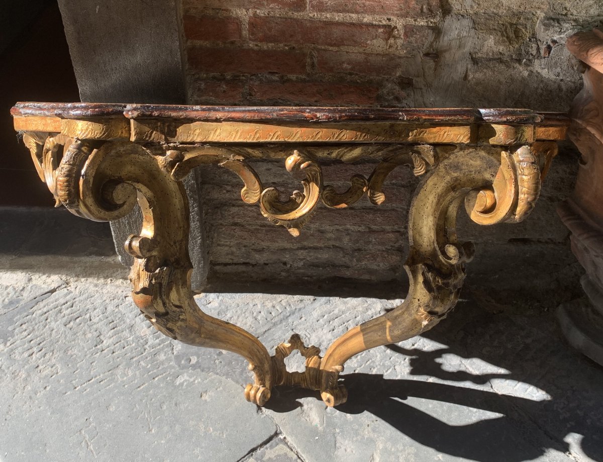 Console d'époque Louis XV En Bois Doré