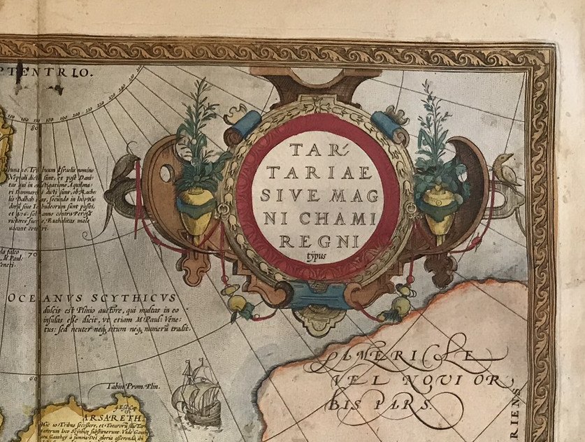 Carte Tartariae Sive Magni Chamiregni Édition De 1584 Ortelius Mesures: 54x40,5 Avec Une Colora-photo-2