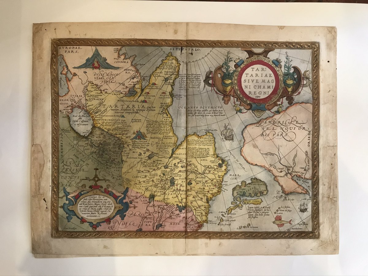 Carte Tartariae Sive Magni Chamiregni Édition De 1584 Ortelius Mesures: 54x40,5 Avec Une Colora