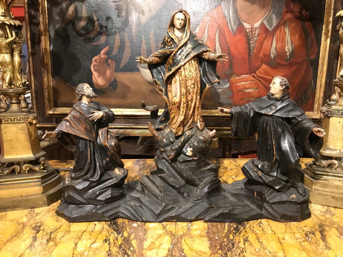Groupe Sculptural Avec l'Ascension De La Madone. 